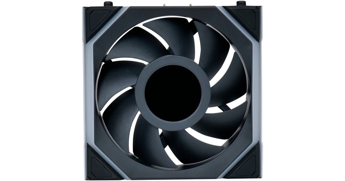 Lian LiUNI FAN SL120 LCD Wireless RGB case fan  (Zwart, 120 x 124.5 x 28 mm, PWM)