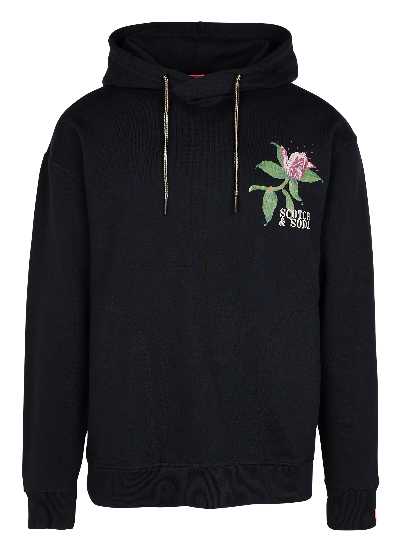 Sweat à capuche regular-fit sérigraphié en coton| Noir