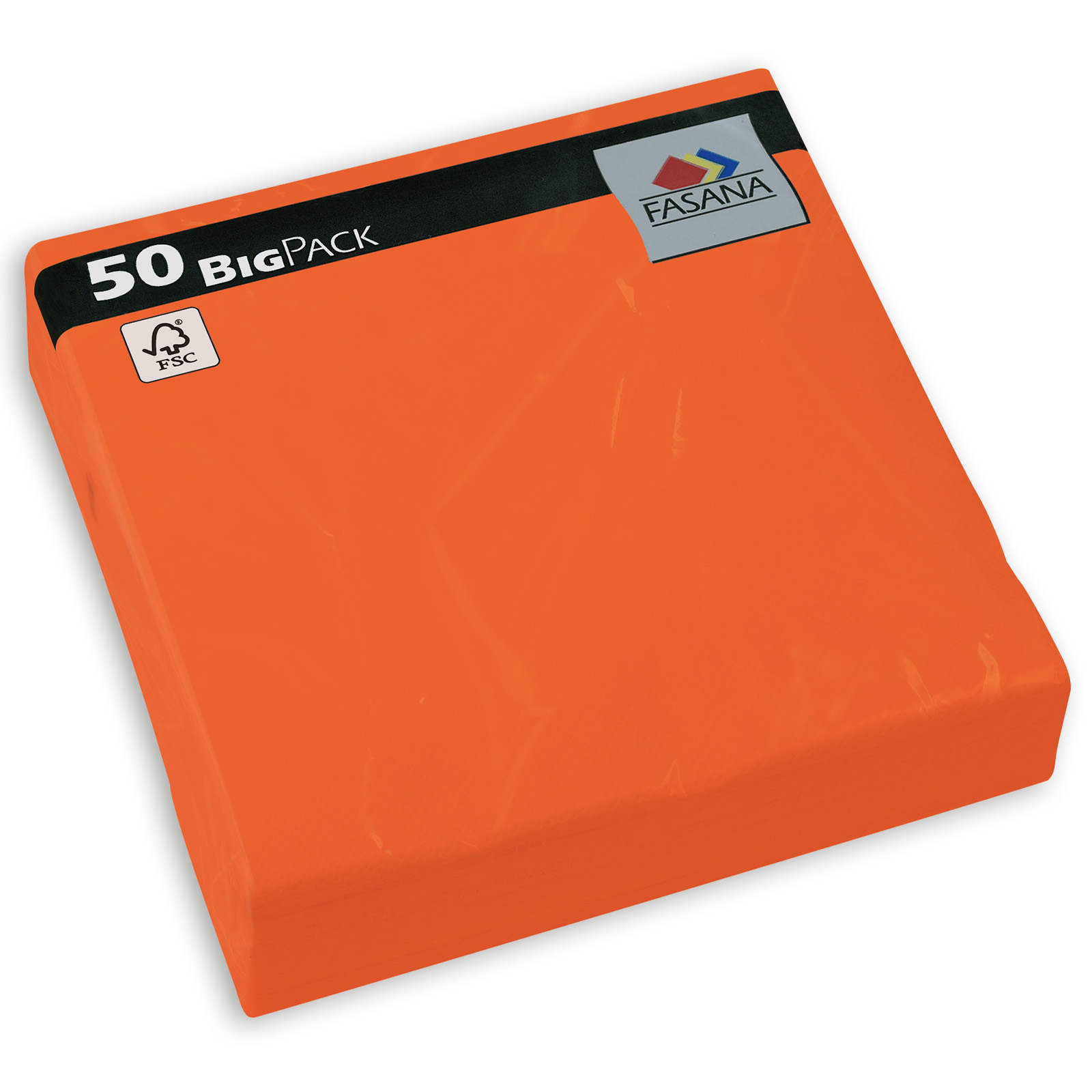50 Servietten - orange - Zellstoff - 33 x 33 cm