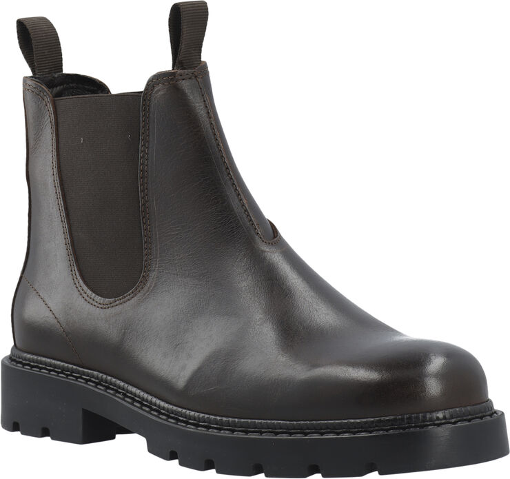 Bianco BIAJEFF Chelsea Boot Tumbled Leather Dark brown