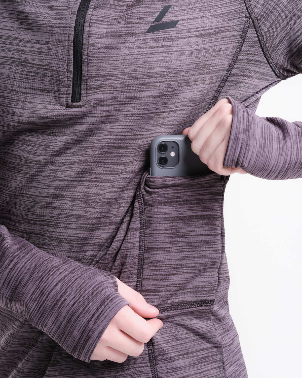 LEVITY Core Run Half Zip M Black Marl