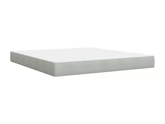Sommier à lattes de lit et matelas Gris clair 180x200cm Velours
