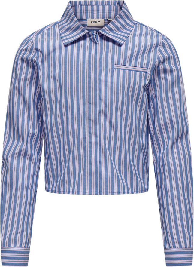 ONLY KOGHOLLY MICHELLE STRIPE SHORT SHIR Directoire blue/bonbon   bright whi