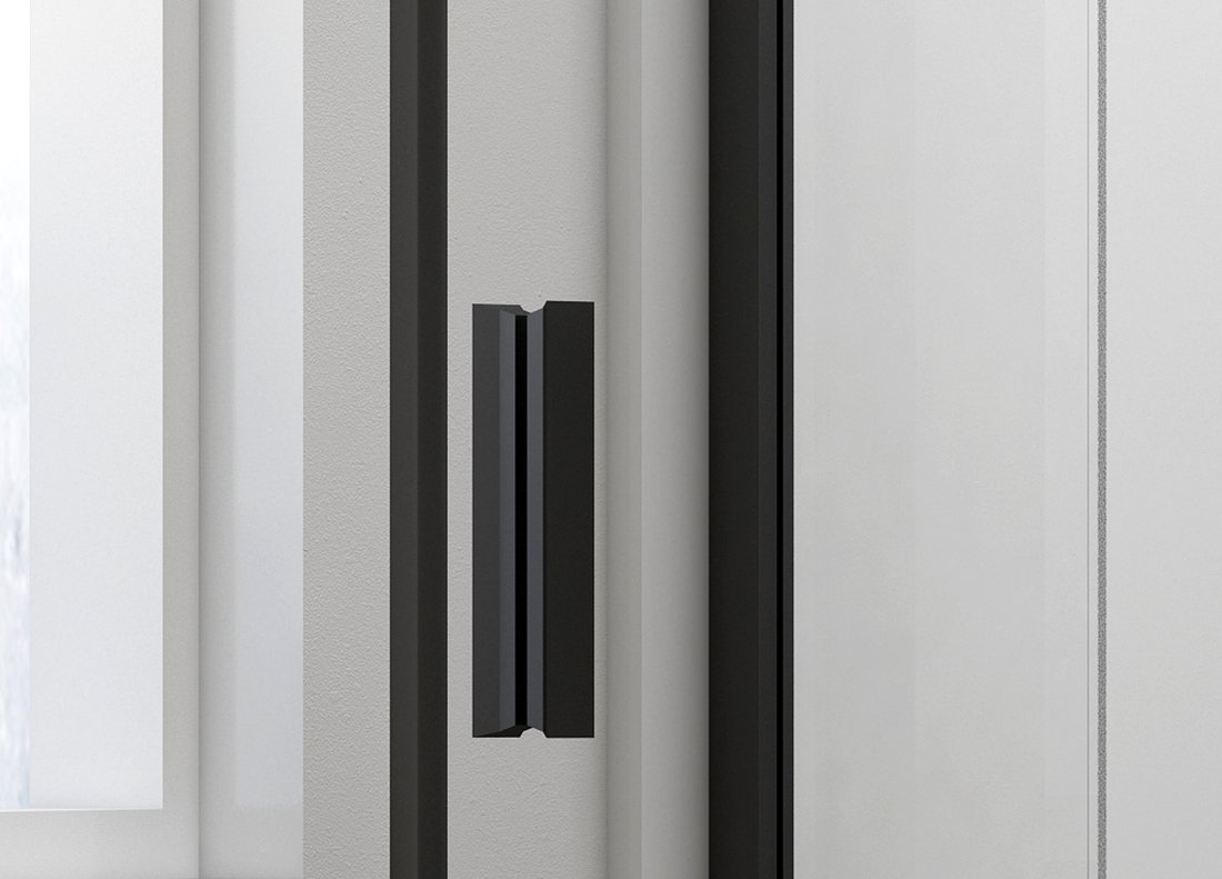Polysan Easy Black douche draaideur mat glas 100x190cm zwart mat