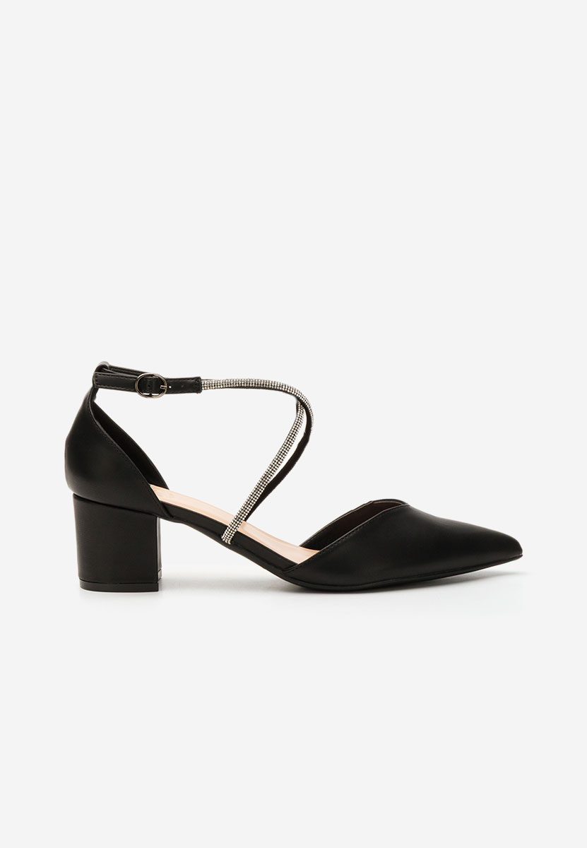 Chaussures à talon épais noirs Delaine