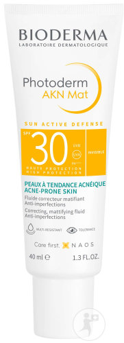Bioderma Photoderm AKN Mat Fluide Matifiant IP30 Peaux À Tendance Acnéique 40ml