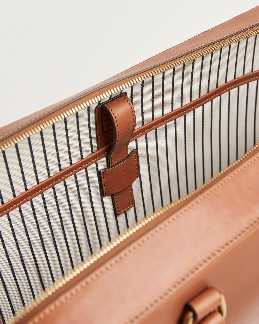 Mismo Morris Full Grain Leather Briefcase Tabac