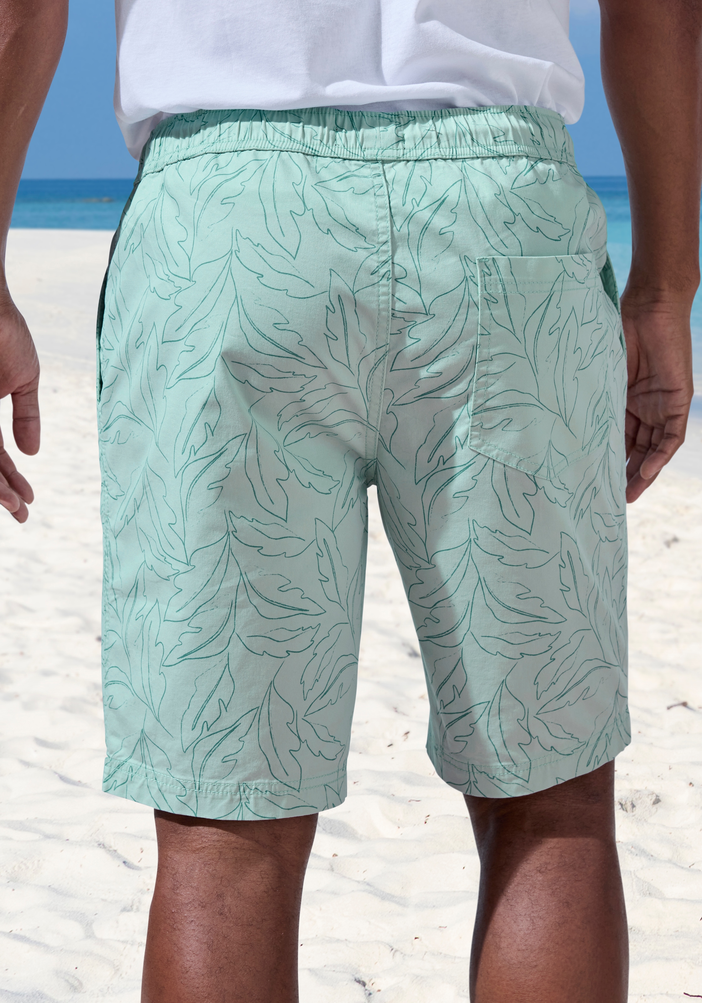 John Devin Shorts »Bermuda«  kurze Hose aus elastischer, gewebter Baumwollqualität