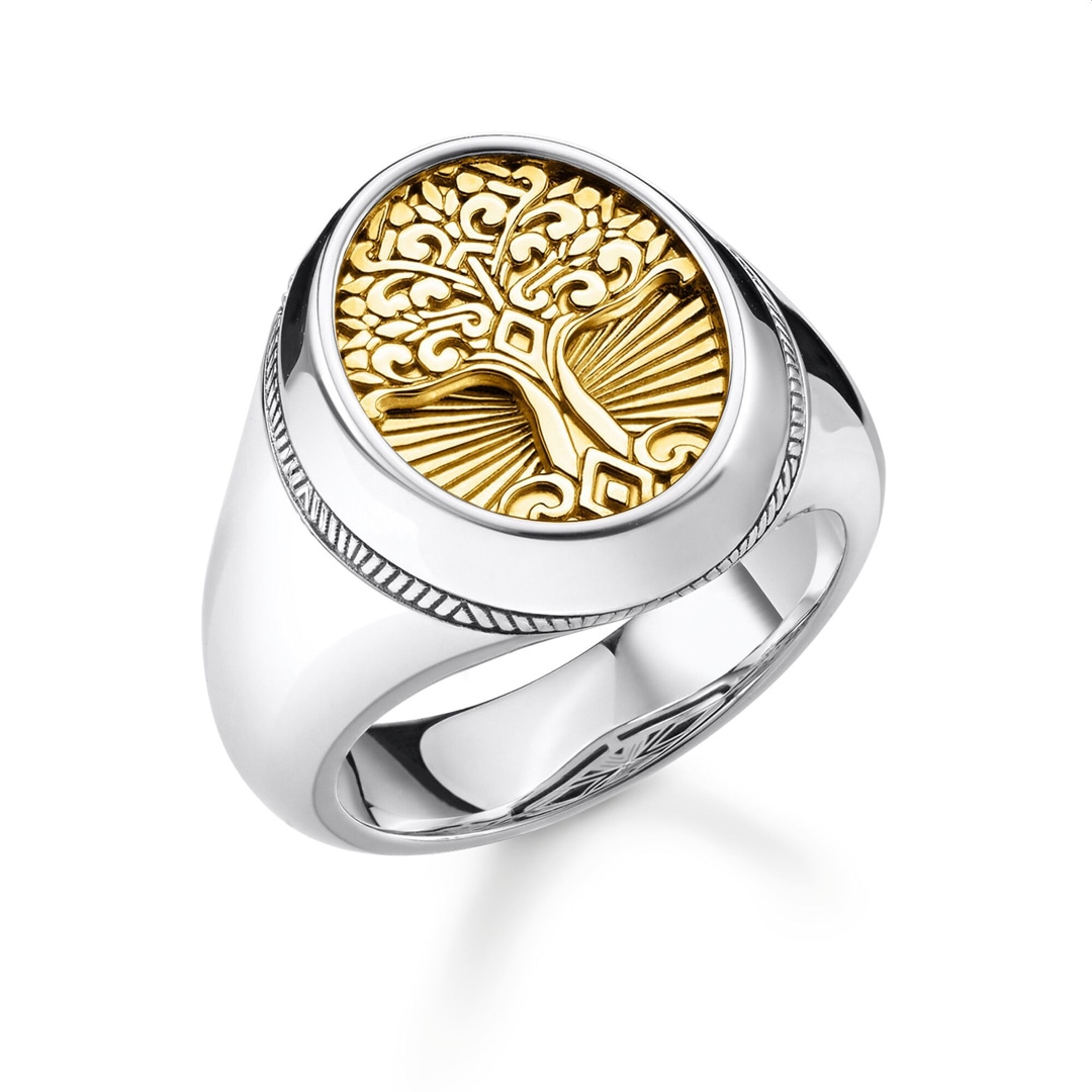 Thomas Sabo Sterling Silver Rebel at Heart Ring Tree of Love Gold