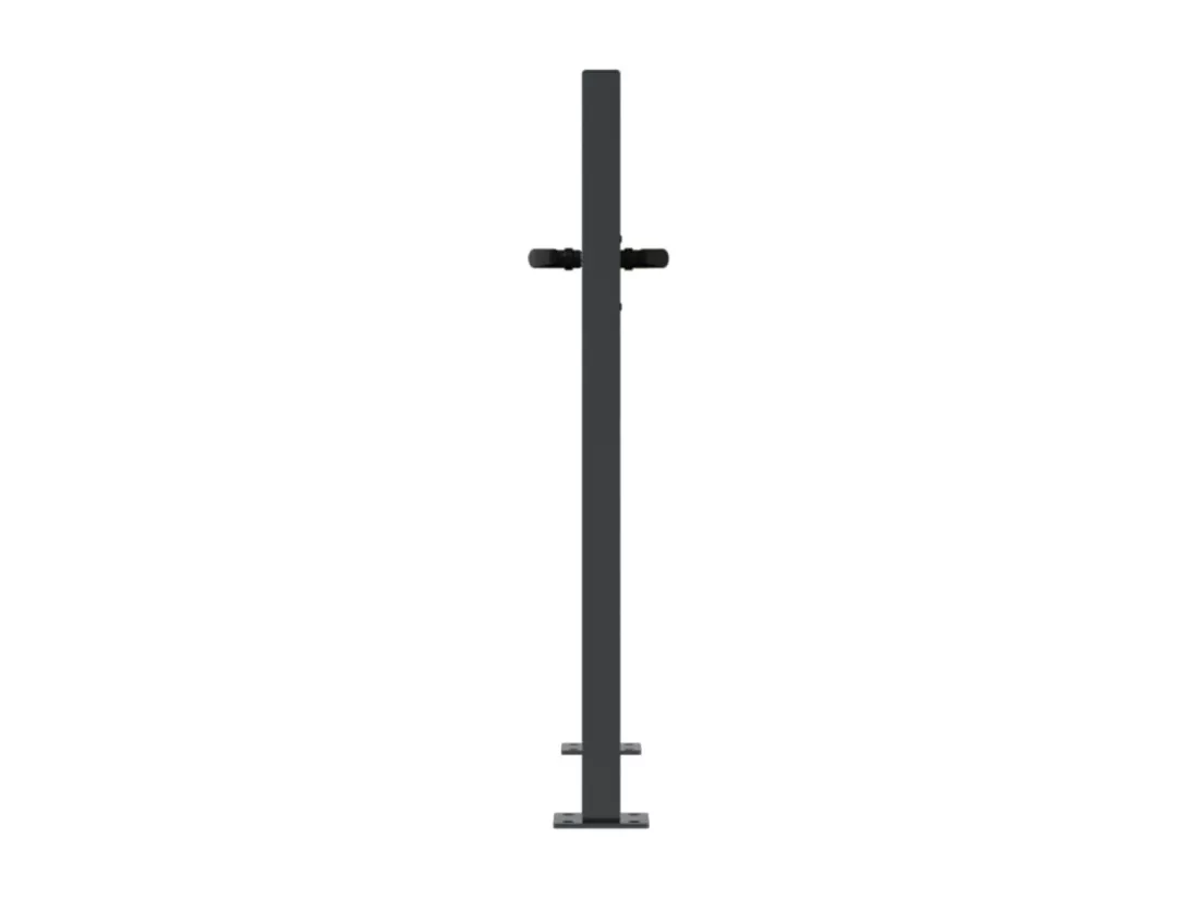 Portail de jardin anthracite 105x105cm acier conception d'herbe