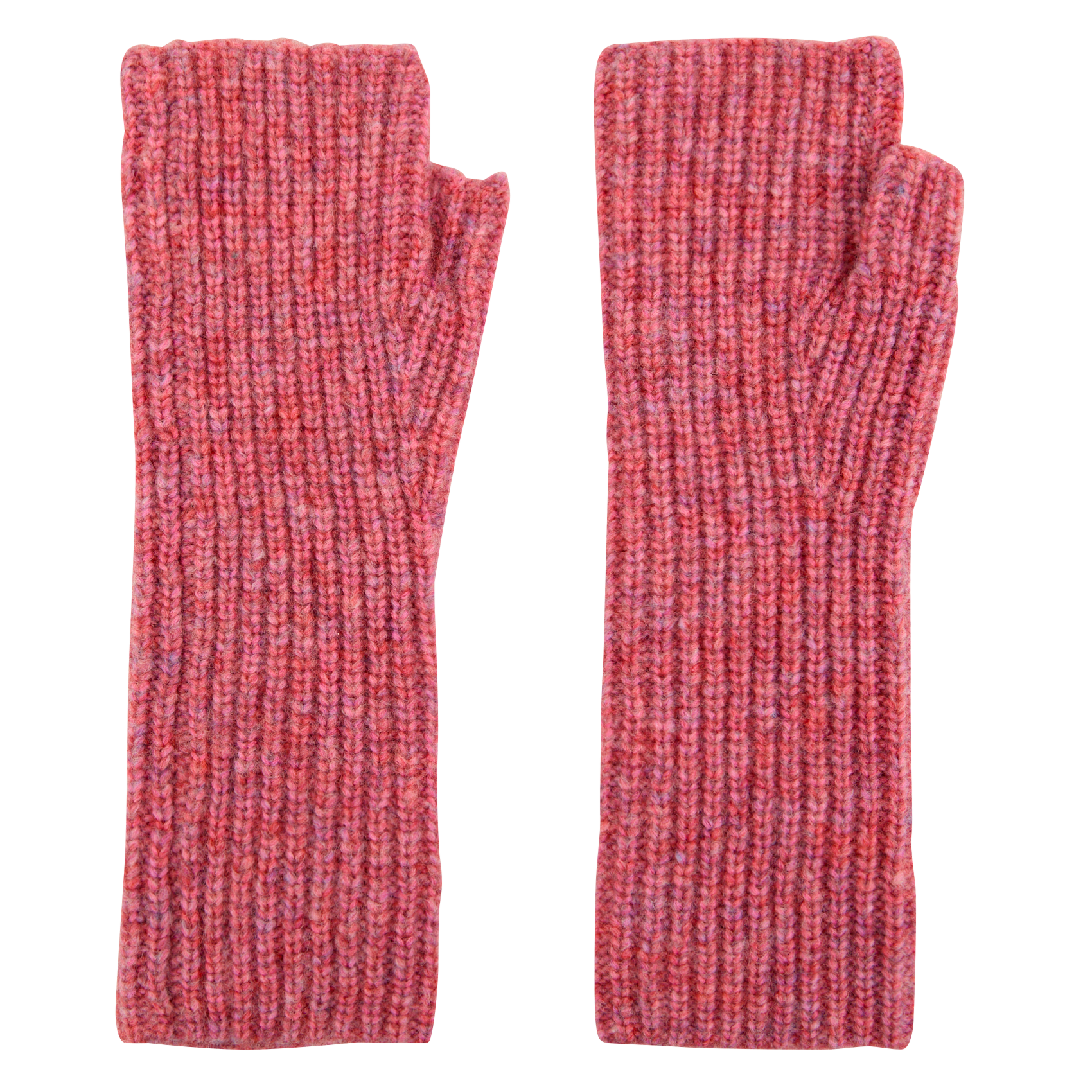 MAE - Mitaines en laine côtelée | Rose
