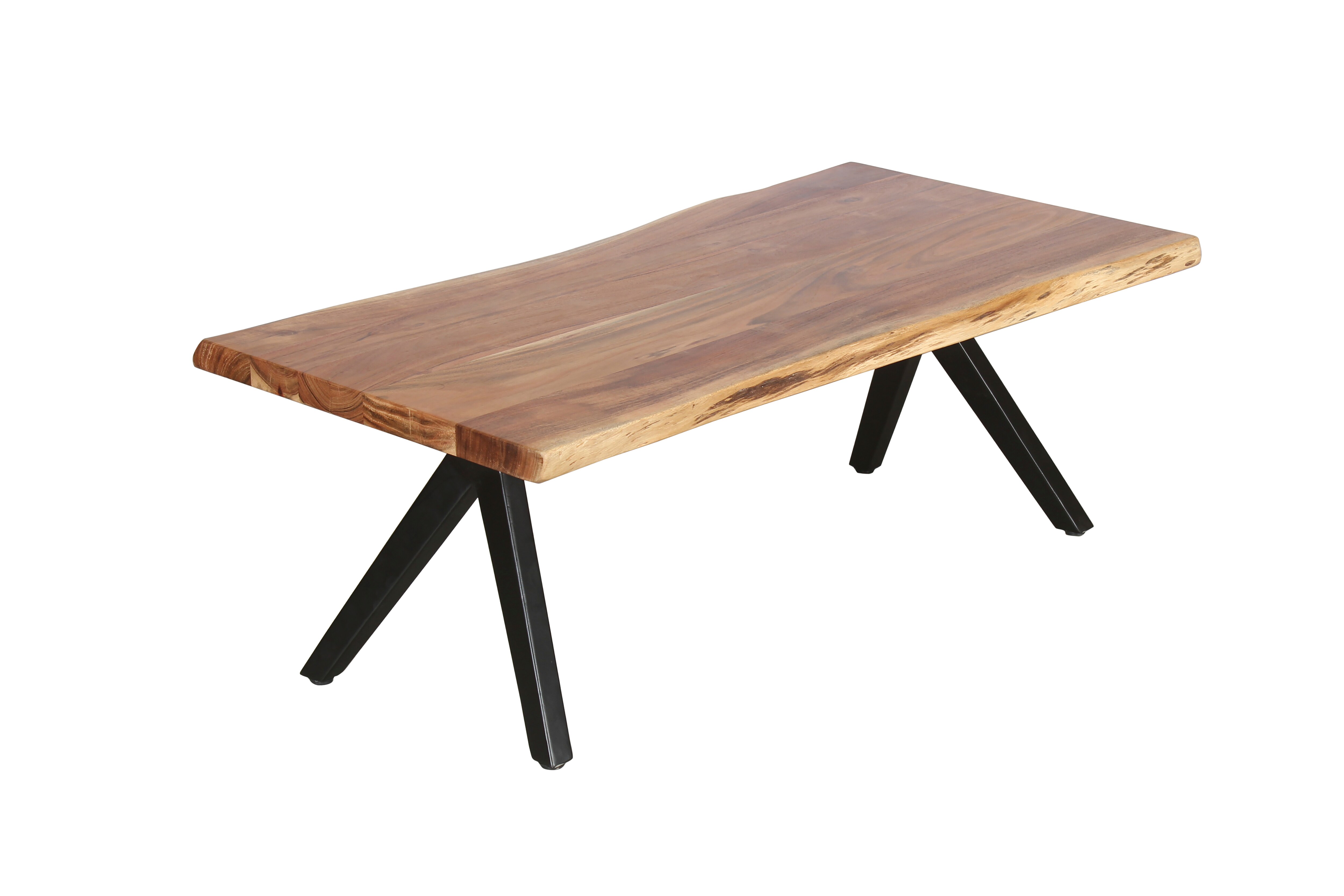 byLIVING Couchtisch CHETA, Breite 115 cm, Akazie natur/schwarz, Baumkante