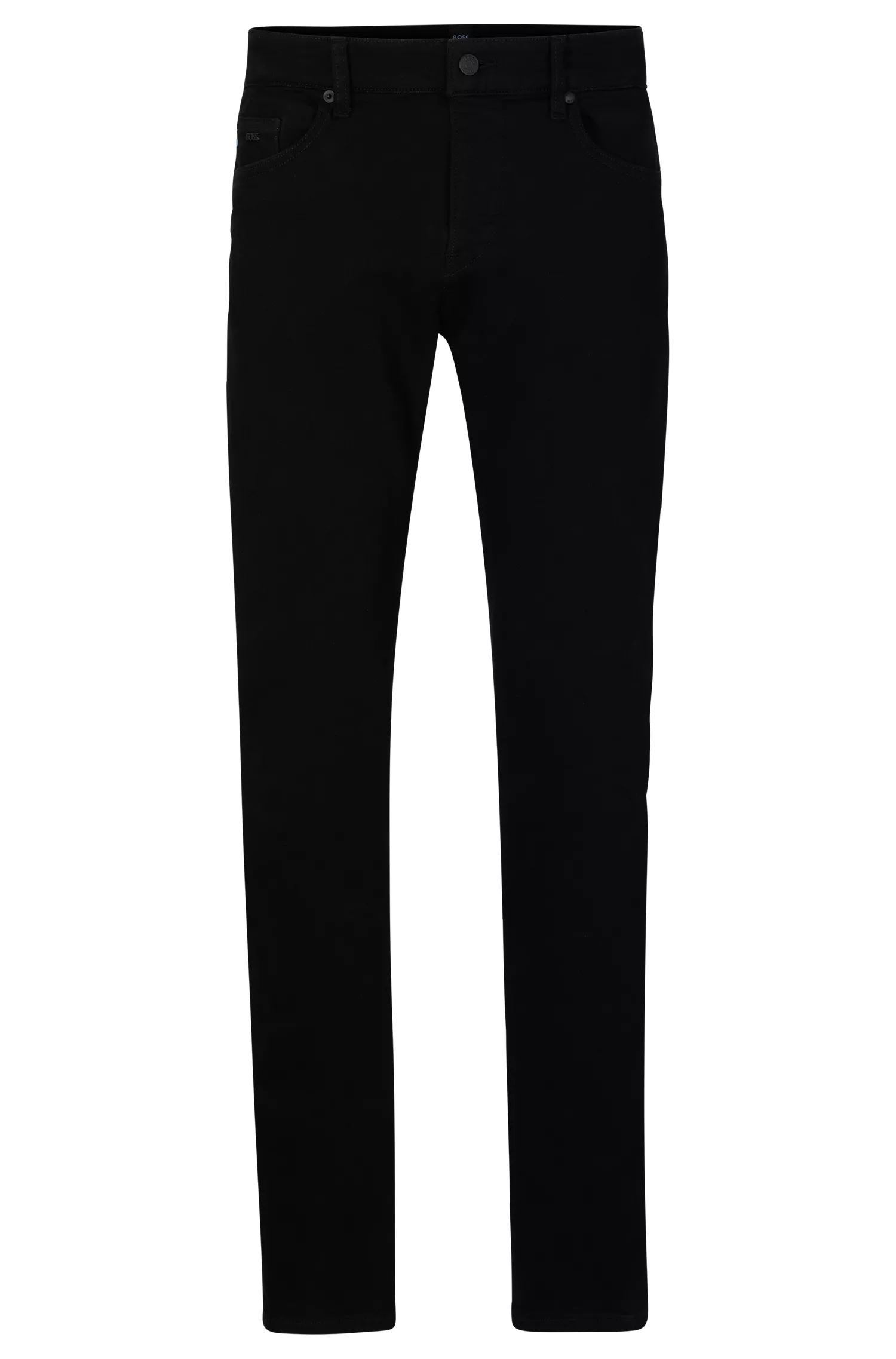 Calça jeans BOSS preta, corte slim, em denim azul-escuro da Supreme Movement.
