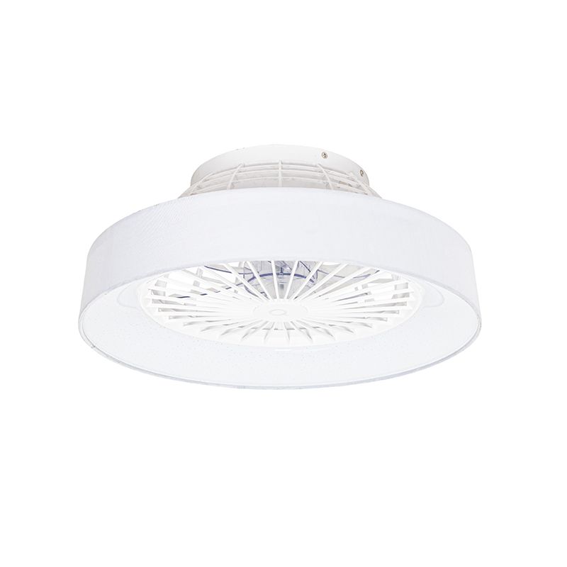 Plafondventilator wit met ster effect 47cm incl. LED dimbaar met afstandsbediening - Emily