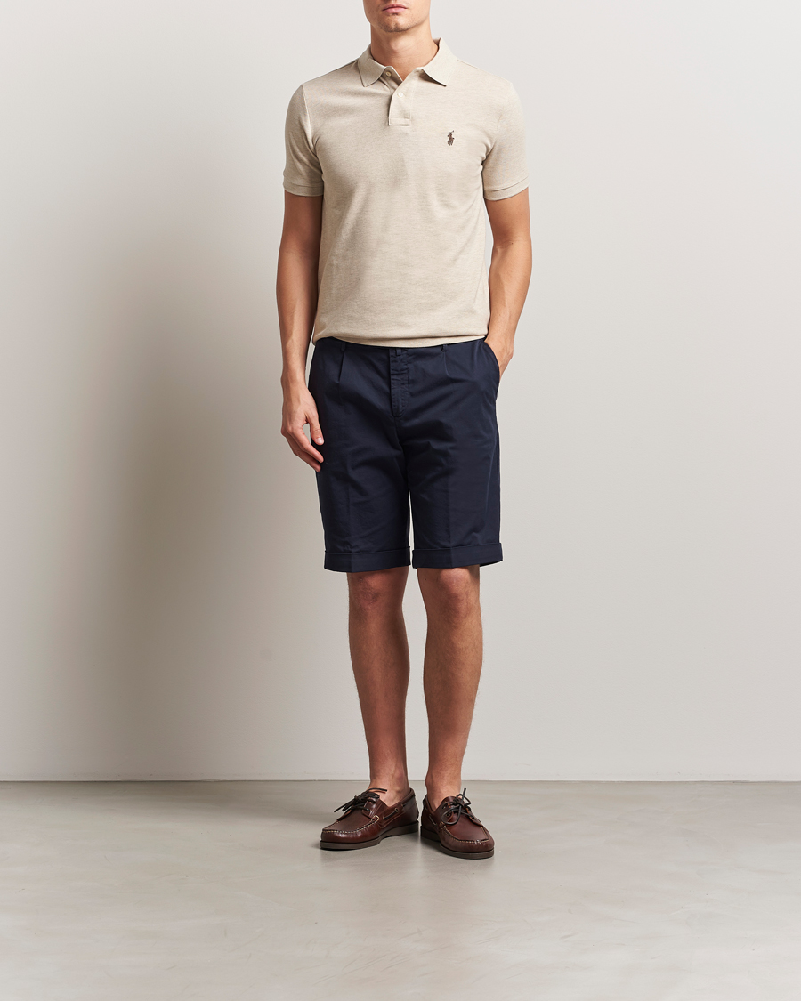 Polo Ralph Lauren Custom Slim Fit Polo Expedition Dune Heather