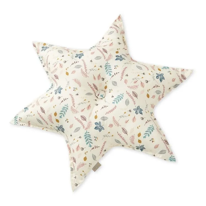 Cam Cam Coussin Etoile en coton bio Feuilles D48 cm