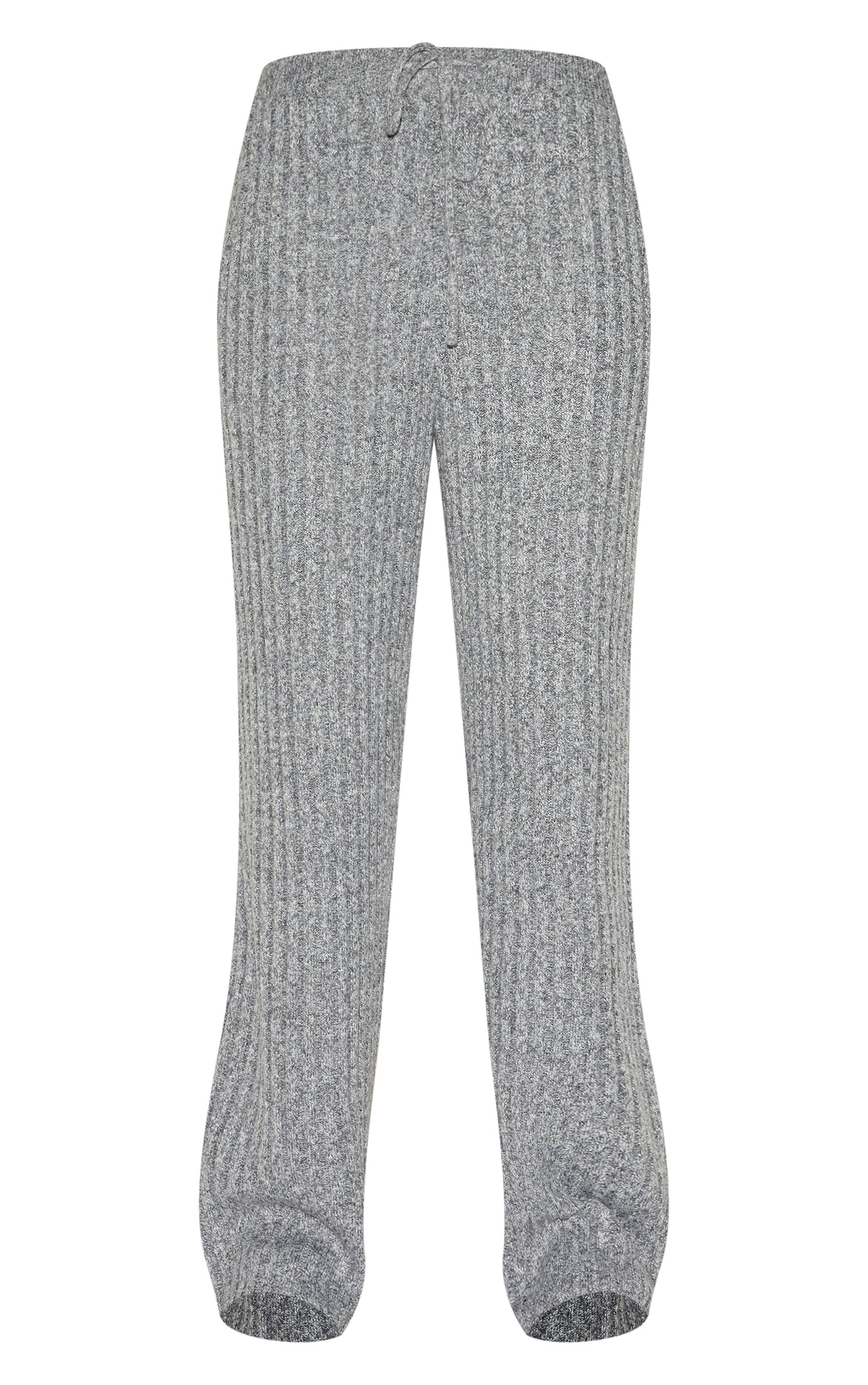 Charbon Pantalon Tricoté À Taille Nouée