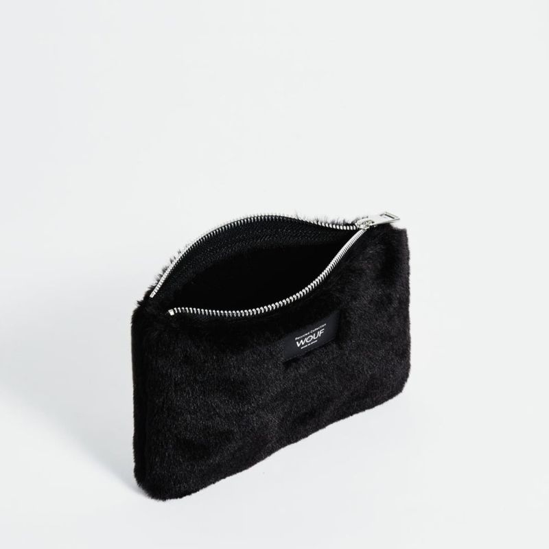 Pochette large 22 cm en fausse fourrure Black Forest