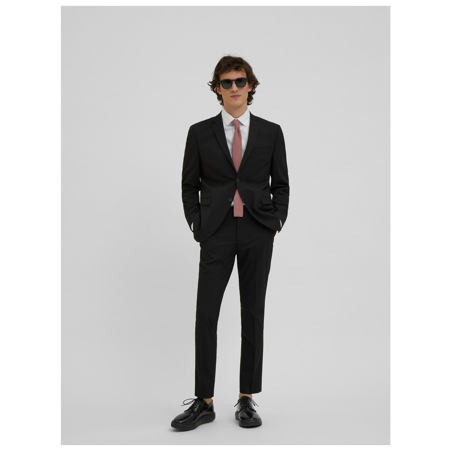 selected SLHSLIM-MYLOLOGAN BLACK TROUS