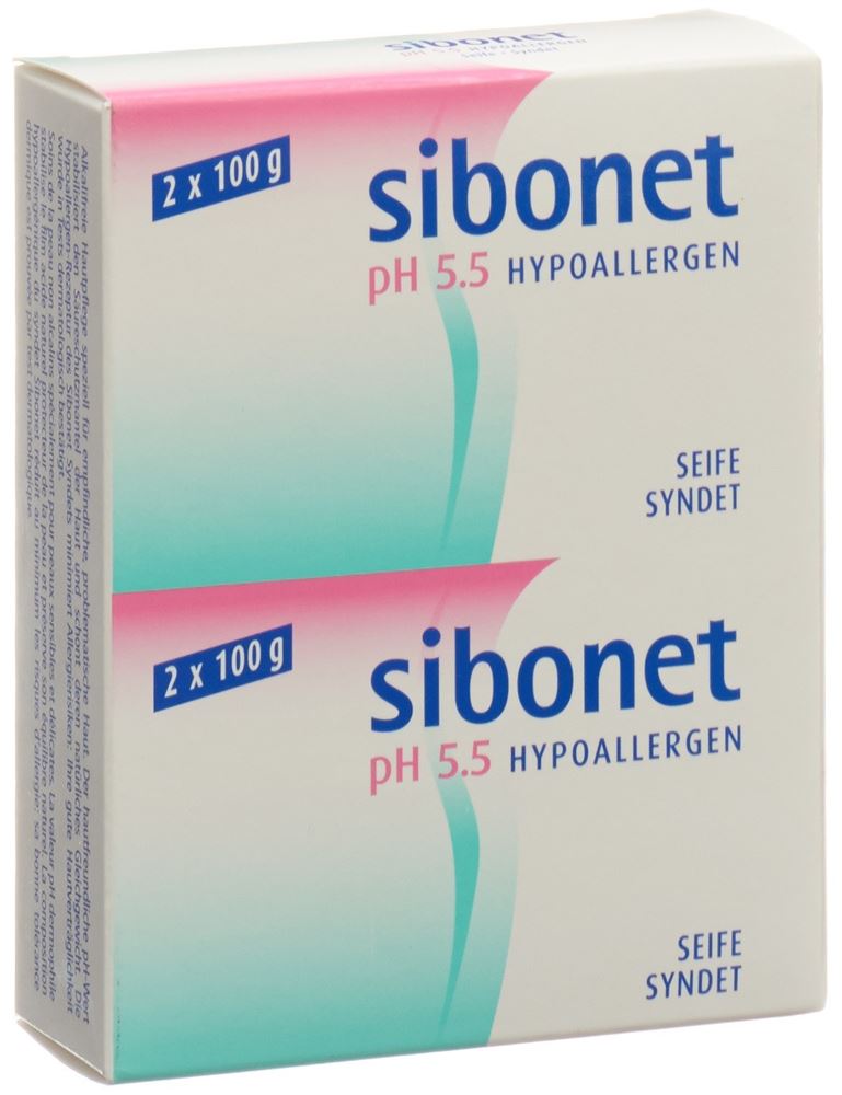 SIBONET Seife<br>2 × 100 g, fest, pH 5.5 Hypoallergen