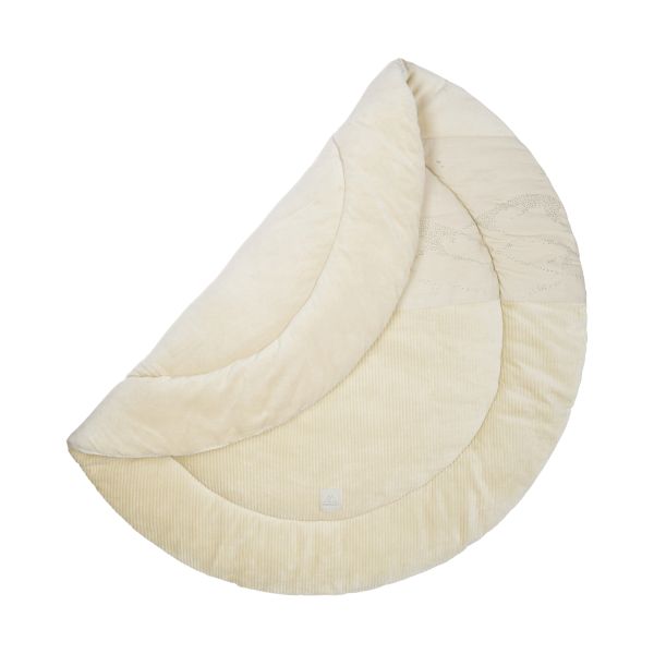 Nanami Boxkleed Rond - 96 cm - Rib Velvet -Naturel