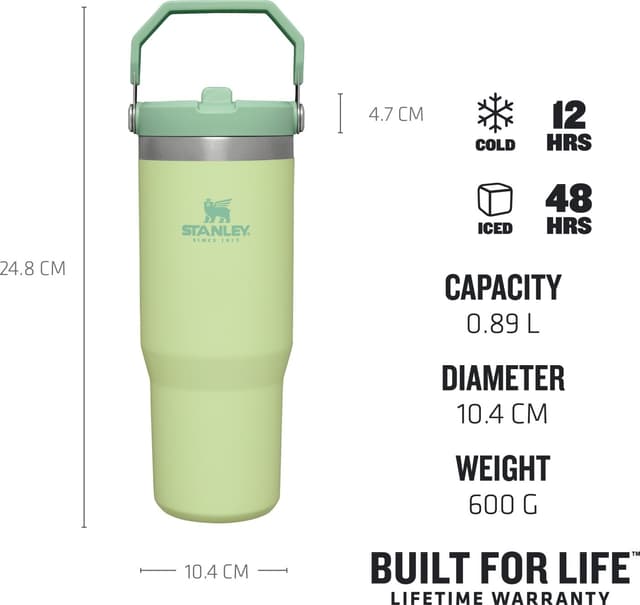 Stanley The IceFlow Flip Straw Tumbler thermos flask, blue, 890 ml
