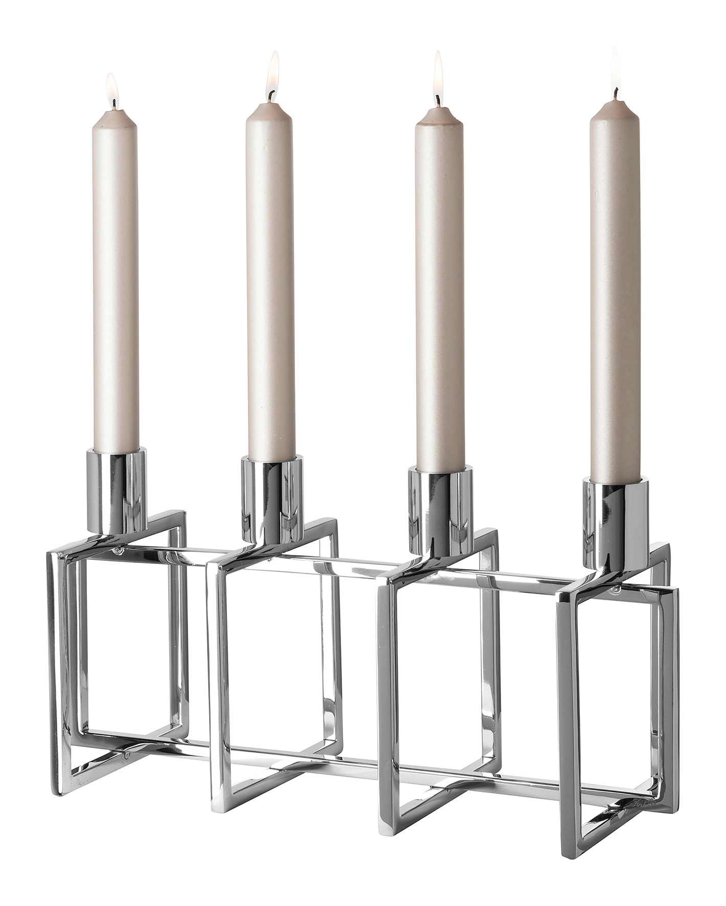 Fink Stabkerzenleuchter 4-flammig ELIOT 20,5 cm silberfarbig/vernickelt