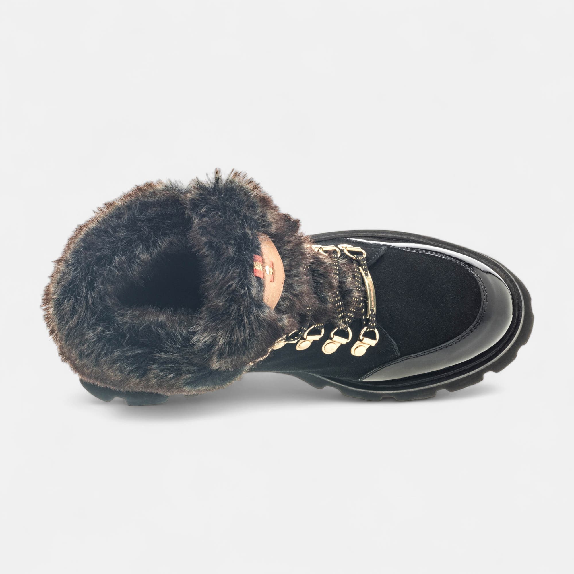 Bottines à lacets Femme en cuir noir