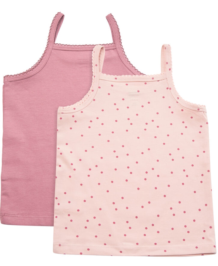 Magasin du Nord Collection Girls Tanktops 2-Pack Rose dot / mesa rose