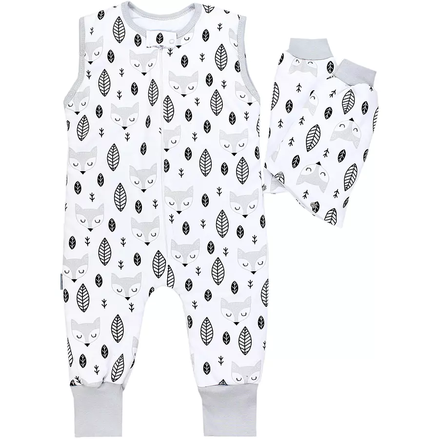 TupTam Baby Schlafsack mit Beinen und Ärmel Winter grauschwarz