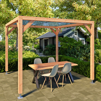 Silvano pergola douglas 324 x 324 cm met schaduwdoek