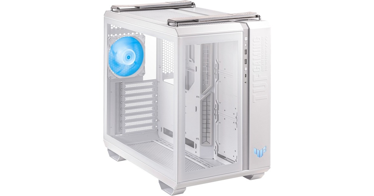 ASUSTUF Gaming GT502 PLUS midi tower behuizing  (Wit | 2x USB-A | 1x USB-C | Tempered Glass)