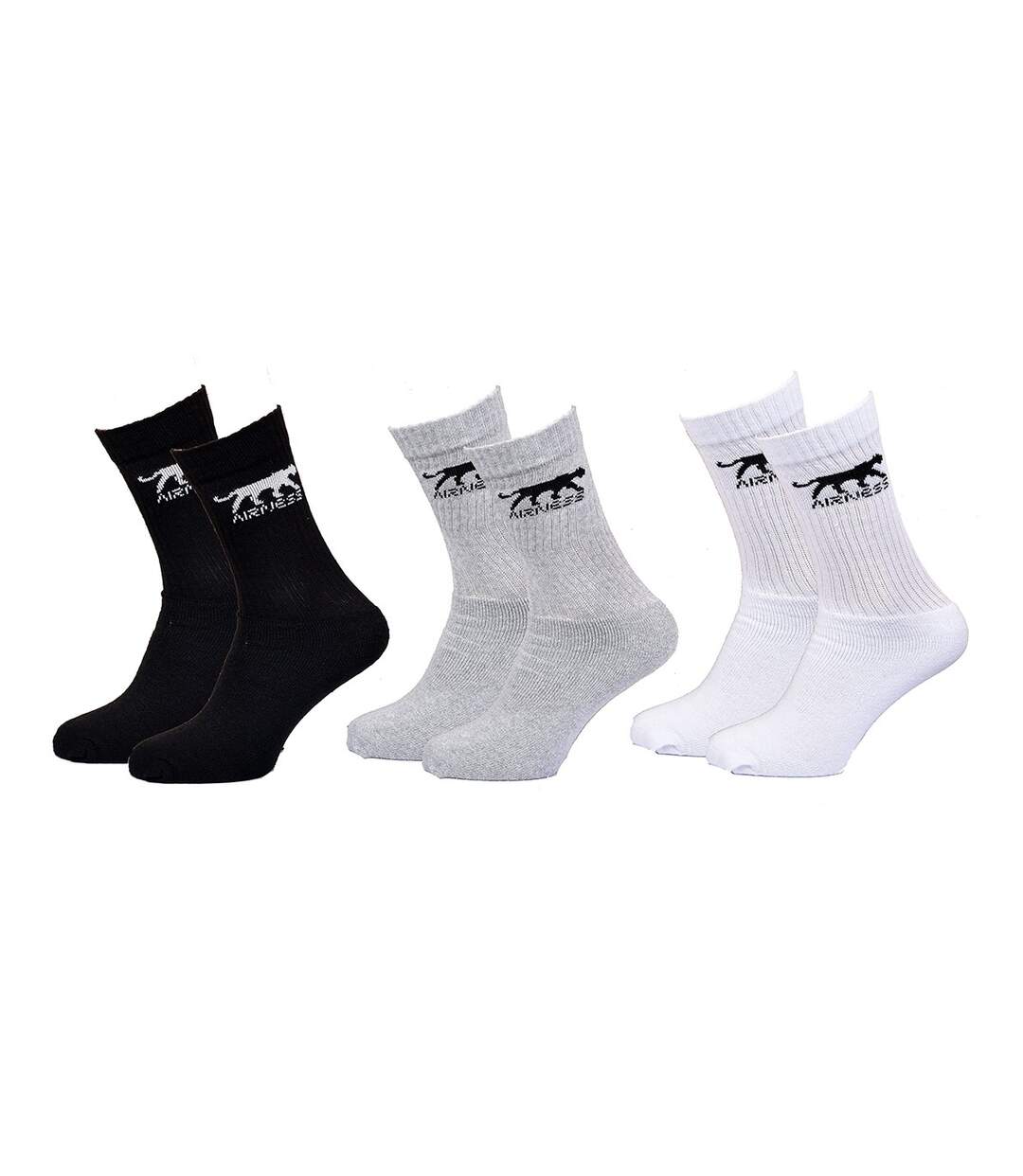 Chaussettes Homme AIRNESS Qualité et Confort-Assortiment modèles photos selon arrivages- Pack de 10 Paires AIRNESS CREW assorties