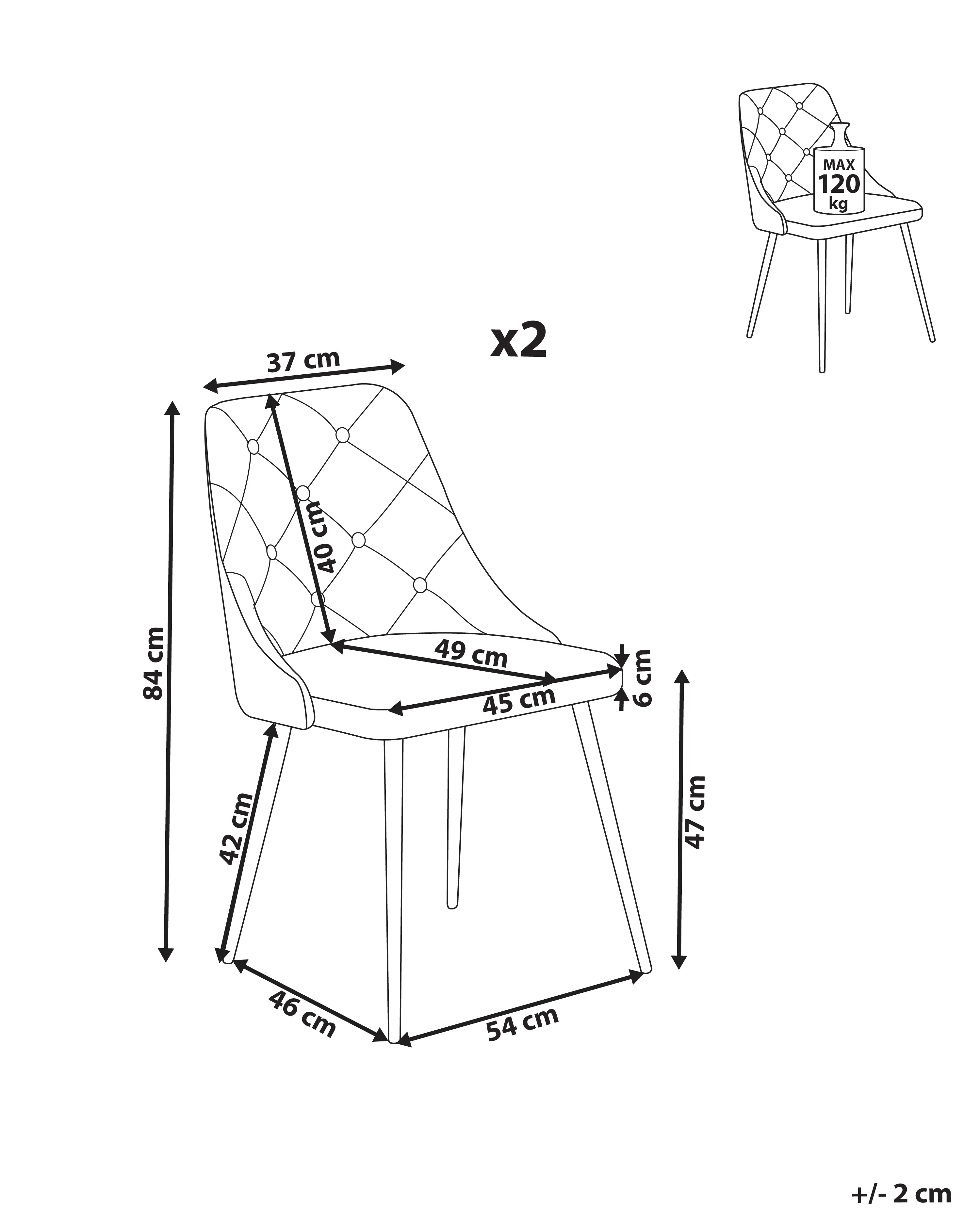 Set van 2 eetkamerstoelen VALERIE Kunstleer Wit