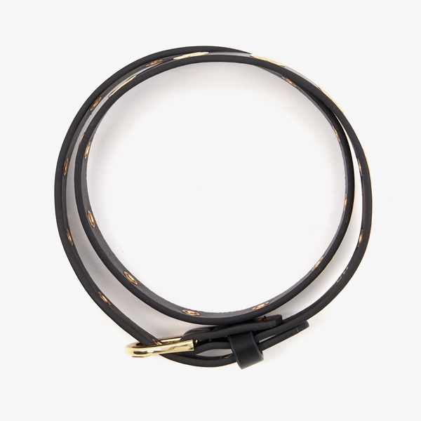Meisjes riem zwart met hartjes