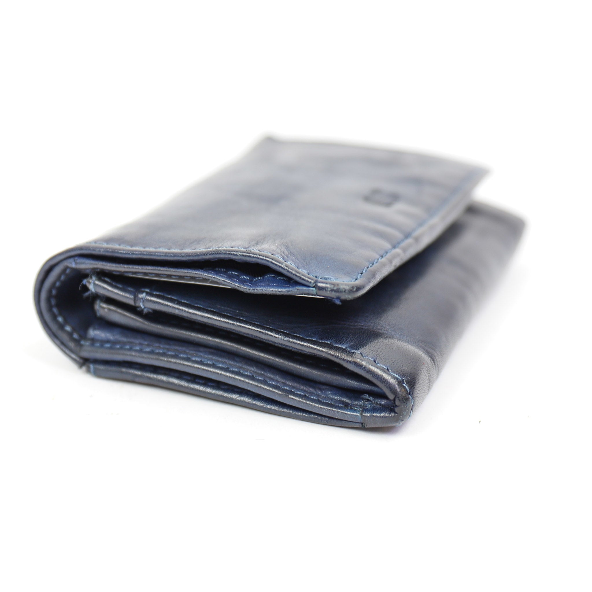 Overslag portemonnee 'Flappie' donkerblauw Donkerblauw