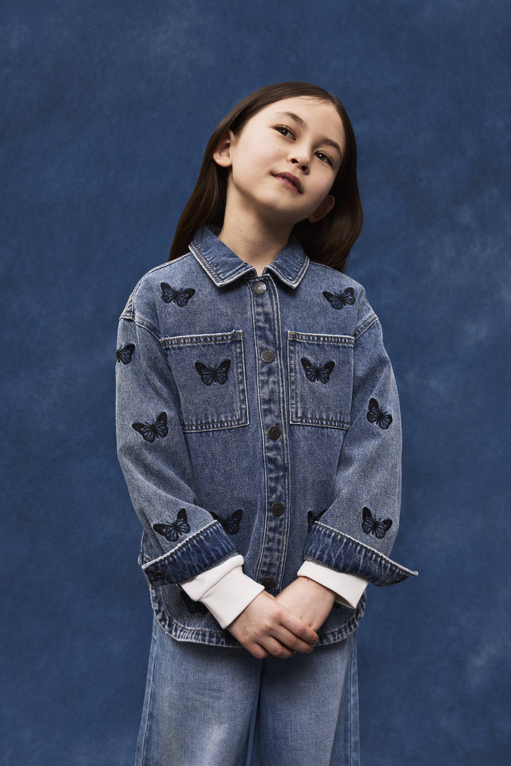 NAME IT spijkerjas NKFELLY met all over print medium blue denim