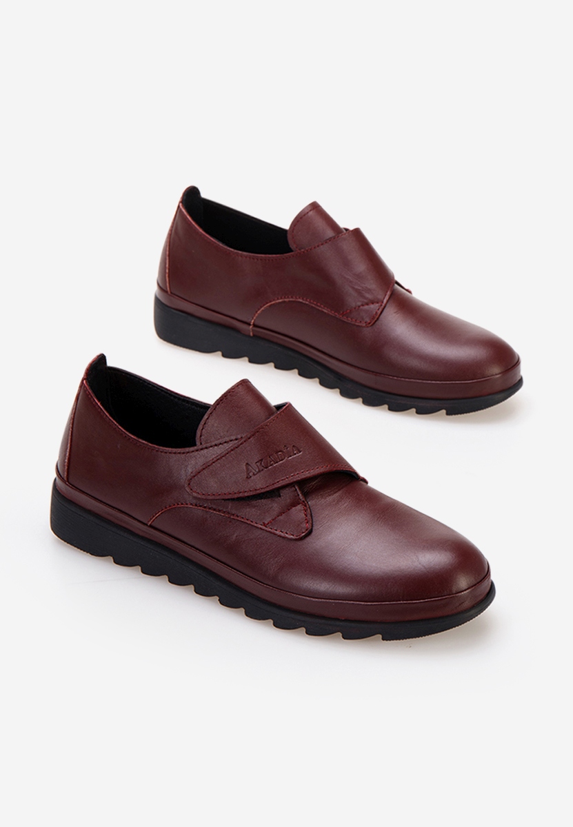 Mocassins en cuir naturel rouges Asti