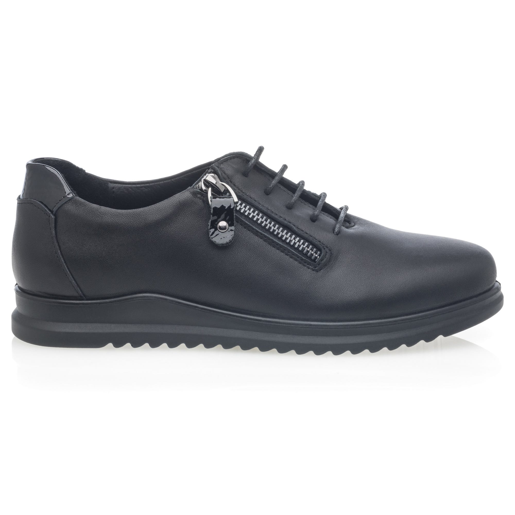 Baskets basses Femme en cuir noir