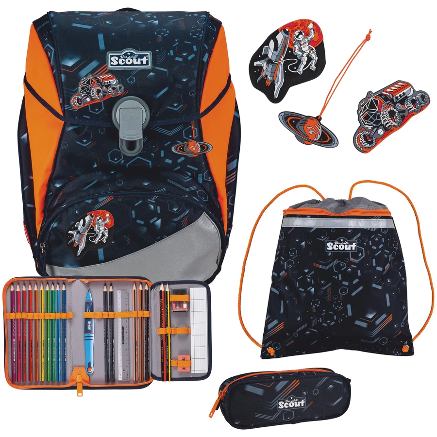 Scout Alpha DIN - Schulranzen Set 4 tlg. Space Data
