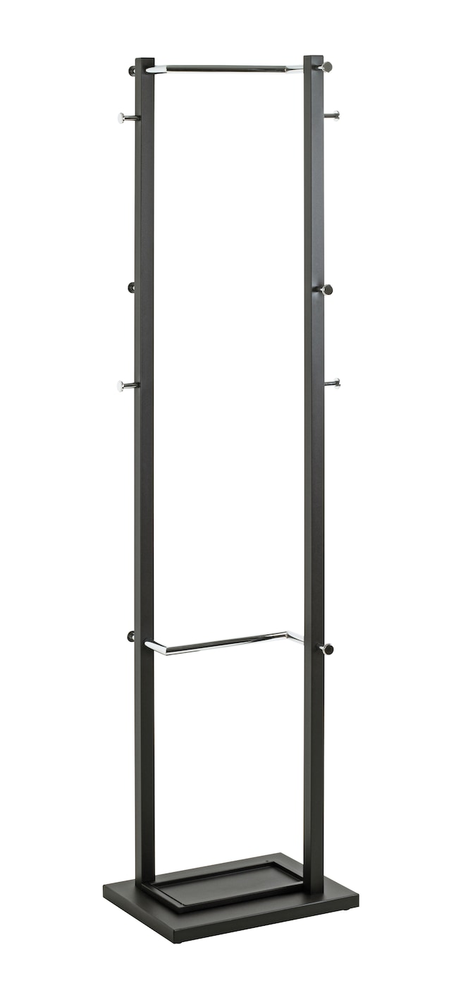 Garderobenständer 40 x 175 cm chrom/schwarz
