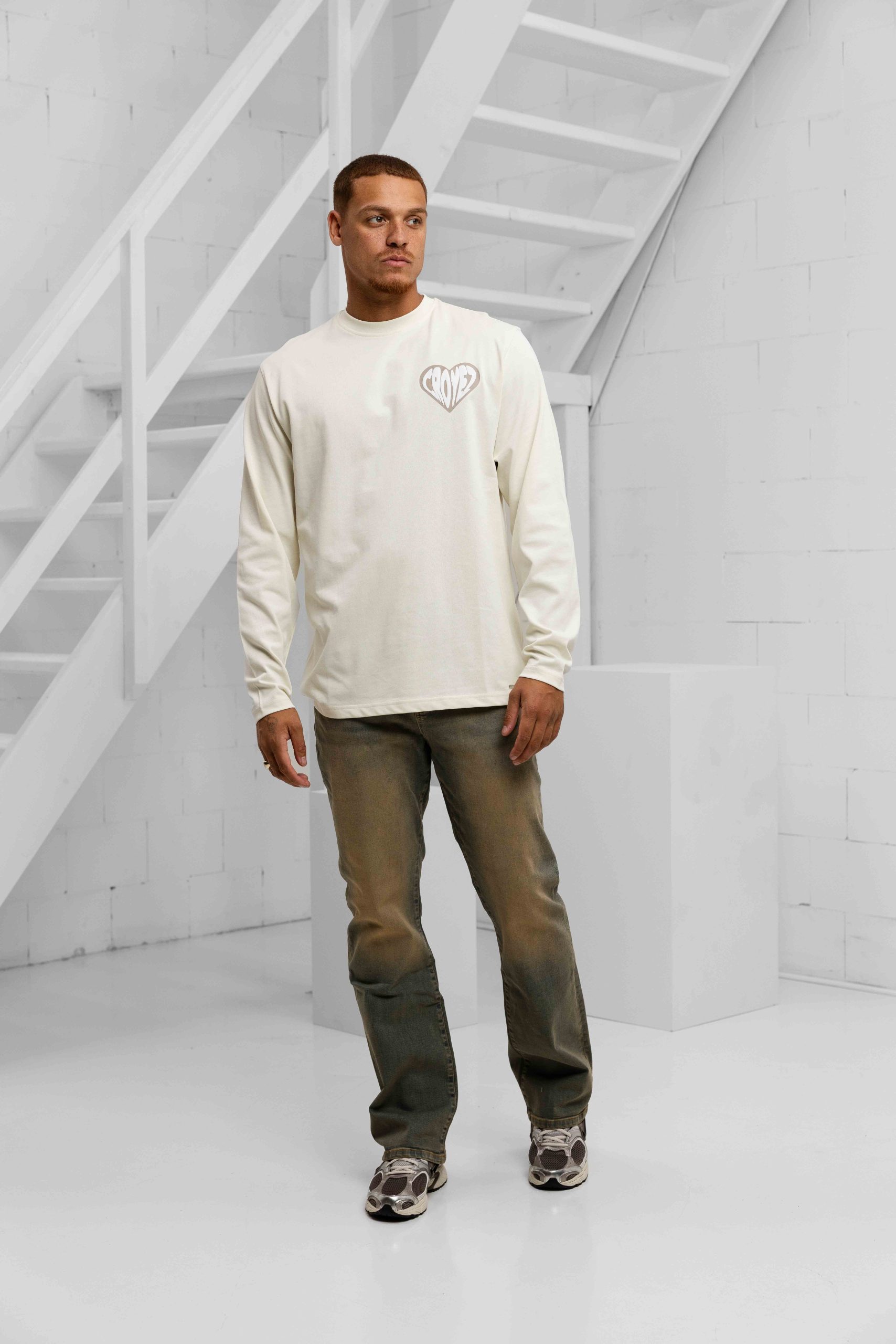 Croyez Sand Washed Straight Jeans Heren Lichtblauw