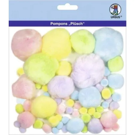 URSUS Pompons Pastellfarben bunt, 60 Stück