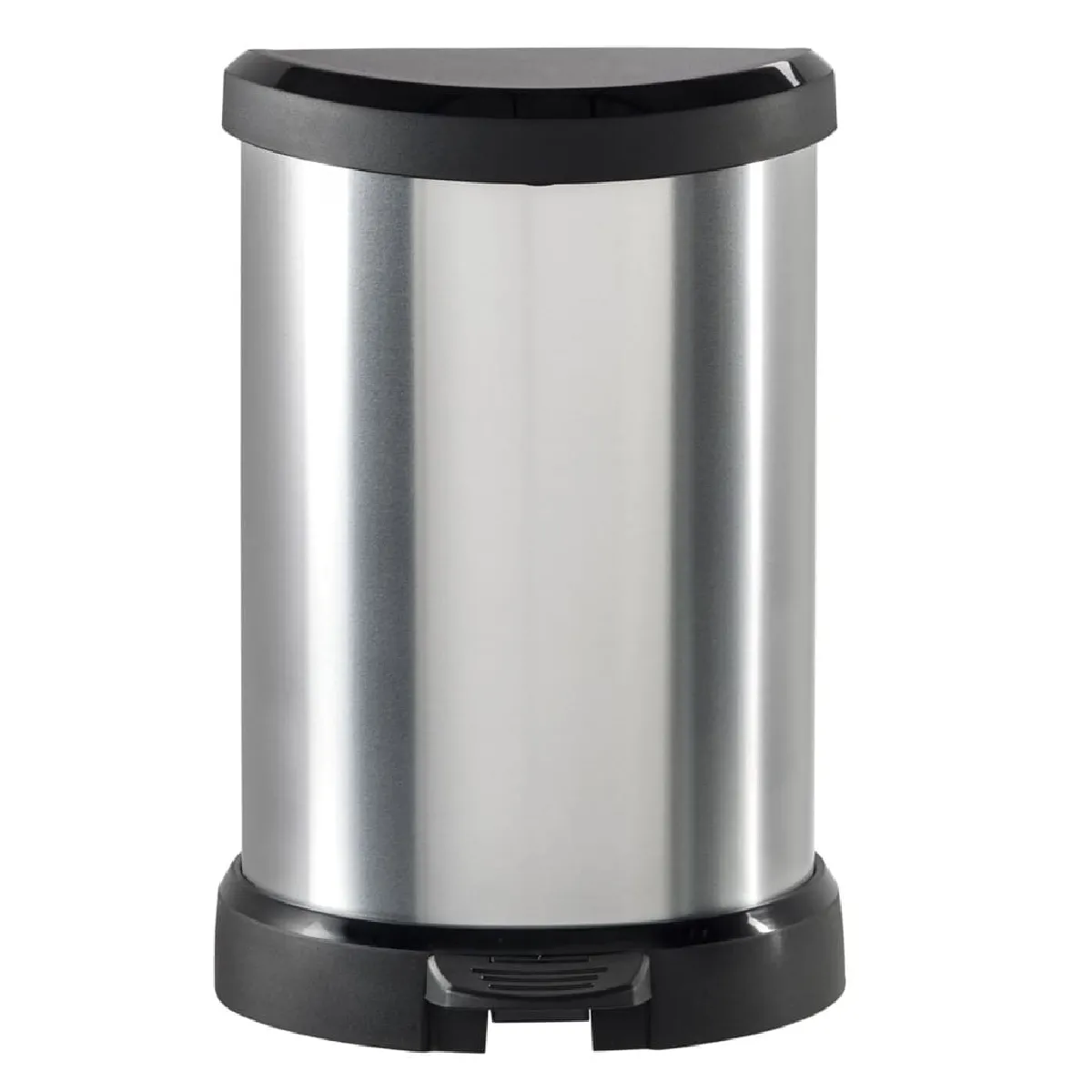 Curver Poubelle à pédale Deco D - 15L - Argenté