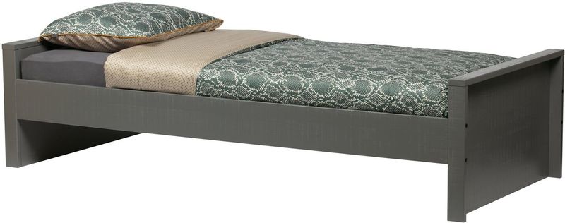 WOOOD - Morris - 1-Persoons Bed - Leem - Massief Grenen - Exclusief Lattenbodem