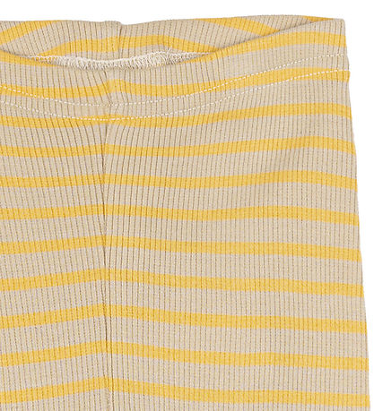Petit Piao Leggings - Rib - Modal - Yellow So/Dark Off White