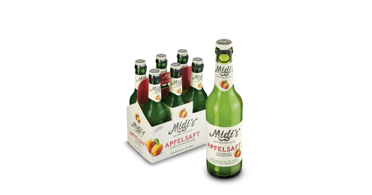 Zillertal Bier Midi's Apfelsaft gespritzt naturtrüb 0,33 Liter (Mehrweg)