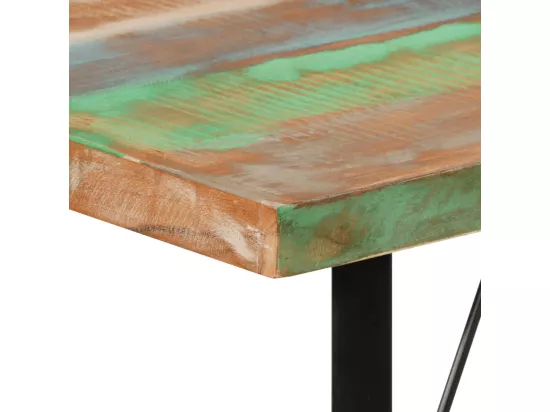 Table de bar 110x55x107 cm bois massif de récupération et fer