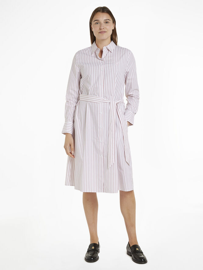 Tommy Hilfiger STRIPE REGULAR KNEE SHIRTDRESS Classic shirting stp/ pink
