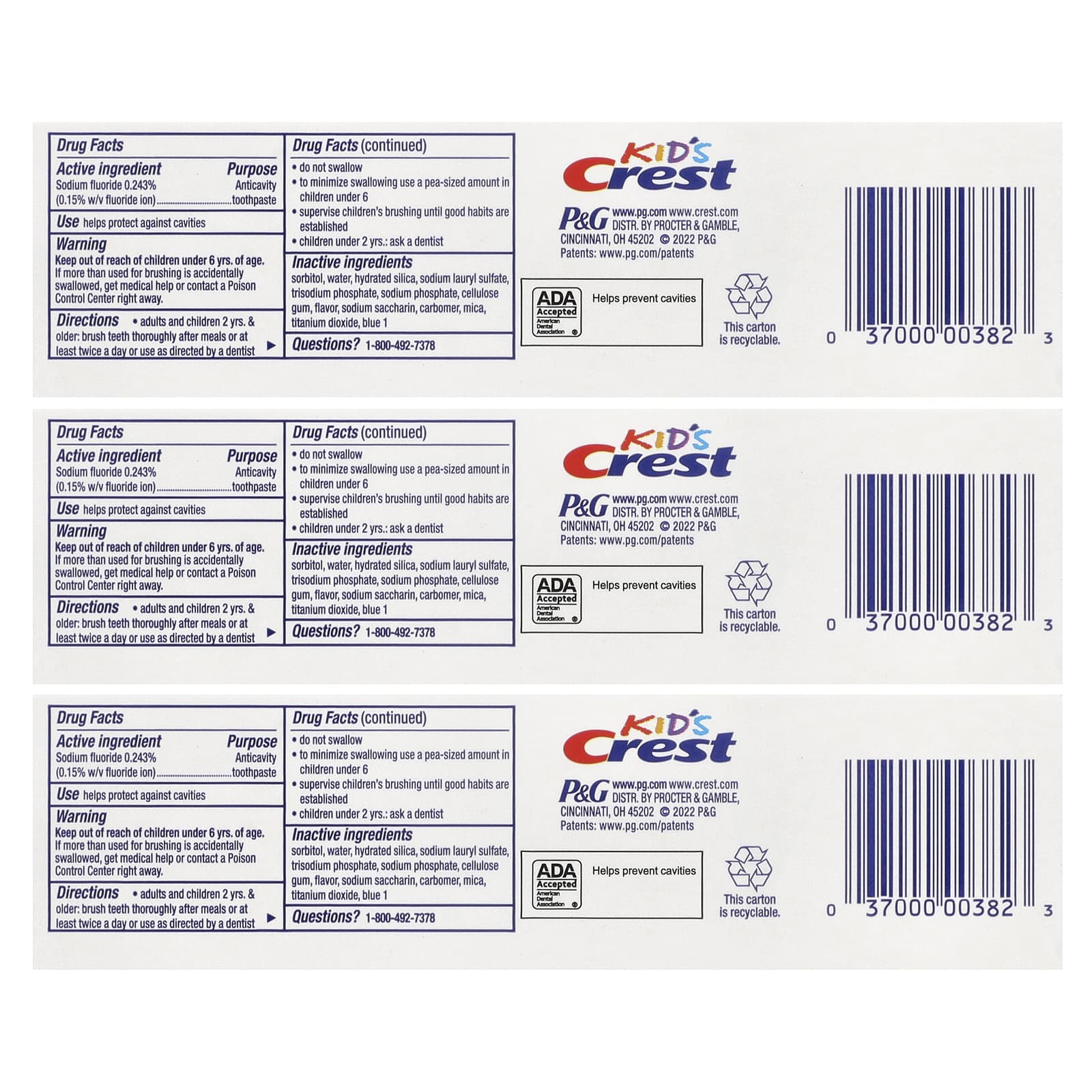 Crest, Kinderen, bescherming tegen gaatjes, fluoride tandpasta tegen gaatjes, sprankelend plezier, 130 g